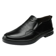 KaLI_store Mens Shoes Mens Casual Shoes for Men's Leather Loafers Boat Dress Driving Men Wide Summer Breathable Fashion Walking Work Office Business Shoes,Black
